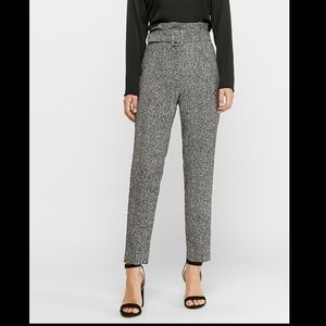 Super high rise belted herringbone Express dress pants 14R